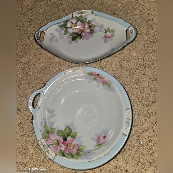 Vintage Nippon 2 candy nut trinket dish hand painted - Picture 1 of 8